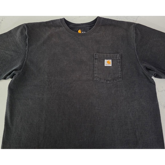 Carhartt K87 Pocket T-Shirt Original Fit Black XL Tall Cotton Short Sleeve Tee - Picture 5 of 6